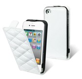 iPhone 4 / 4S echt lederen flip hoes met kussen patroon - Origineel Muvit