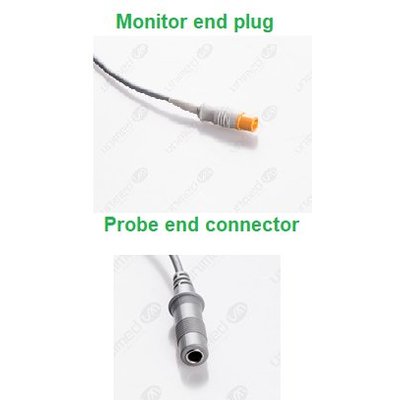 Unimed Temp. Adapter Cable, reus. probe, Mindray, 0.3m