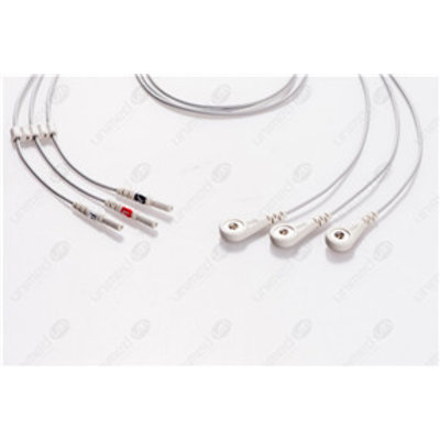 Unimed 3- lead ECG DIN Unshielded Leadwire, SNAP