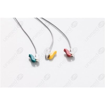 Unimed 3- lead ECG DIN Unshielded Leadwire Neonate, mini- GRABBER