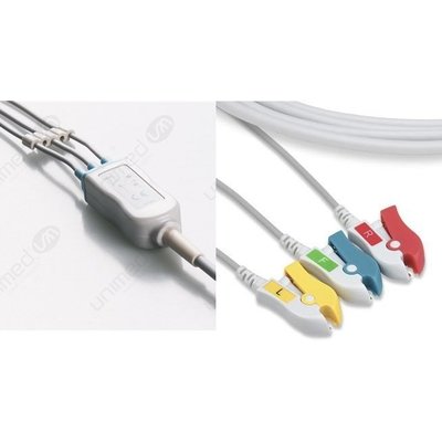 Unimed 3-lead One Piece Cable, GRABBER, Datascope/Mindray