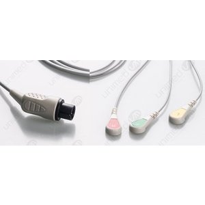 Unimed 3-lead One Piece Cable, SNAP, GE Critikon , Welch Allyn, Mindray