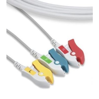 Unimed 3-lead One Piece Cable,GRABBER, GE Critikon, Welch Allyn, Medtronic-Physiocontrol, Mindray