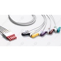 Unimed 5-lead ECG Leadwires, GRABBER, Philips/HP  -RED