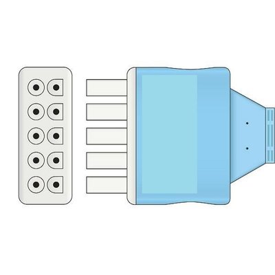 Unimed GE Multi-Link, Disposable 6-lead SNAP,shielded ribbon cable, 90cm, 10pc/pck