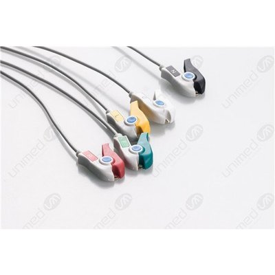 Unimed 5-lead  One Piece Cable, GRABBER, GE/ Marquette