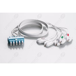 Unimed Philips Twin Pin (AA Style), Disposable 5-lead GRABBER,shielded ribbon cable, 90cm, 10pc/pck