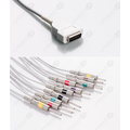 Unimed 10-lead One Piece EKG Fixed Cable, Needle, GE Marquette