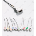 Unimed 10-lead One Piece EKG Fixed Cable + Resister, Snap, GE Marquette