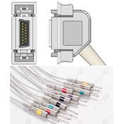 Unimed 10-lead One Piece EKG Fixed Cable ,Needle, Hellige/Siemens Hormann/Bosch