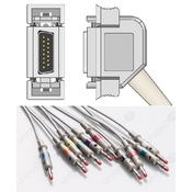 Unimed 10-lead One Piece EKG Fixed Cable, Banana, Hellige/Siemens Hormann/Bosch