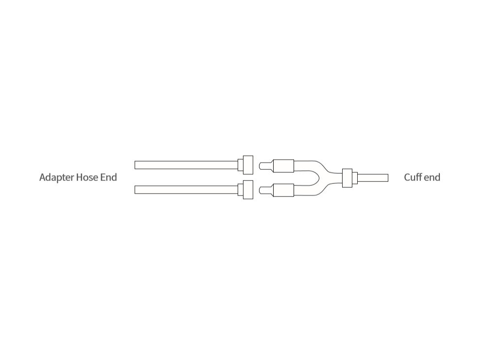 2-tube air hose to 1-tube BP cuff