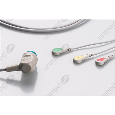 Unimed 3-lead One Piece Cable, SNAP, Medtronic-Physiocontrol