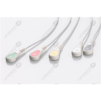 Unimed 5-lead One Piece Cable, SNAP, Medtronic-Physiocontrol