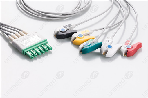 Datex Compatible Reusable ECG Lead Wires, 5 Leads Grabber – Unimed