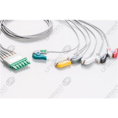 Unimed 6-lead ECG Leadwires, Integrated, GRABBER, Dräger