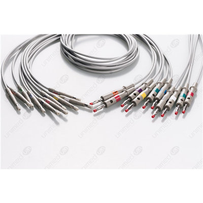 Unimed 10-lead EKG  Leadwires, 4mm banana, Welch Allyn