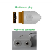 Unimed Temp. Adapter Cable, reus. probe, GE Marquette, 0.3m