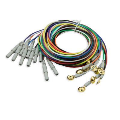 CNS EEG/EMG/EOG Gold Cup Electrodes, Reusable, 2m, 10Pc/Pck