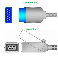 Unimed SpO2,U708M-21R, GE Healthcare, Masimo LNCS, 2.2m, LNC-10-GE, 2027263-002