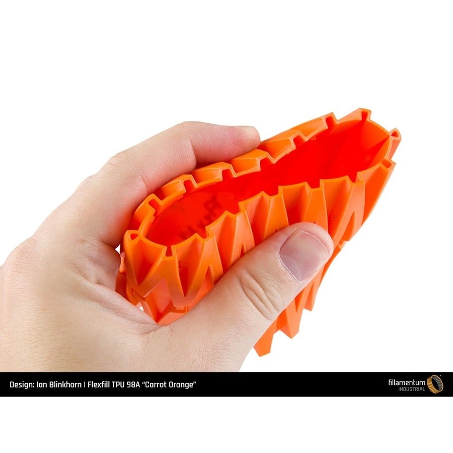Flexfill 98A Oranje/Carrot Orange: semi-flexibel 3D filament, 500 gram-2