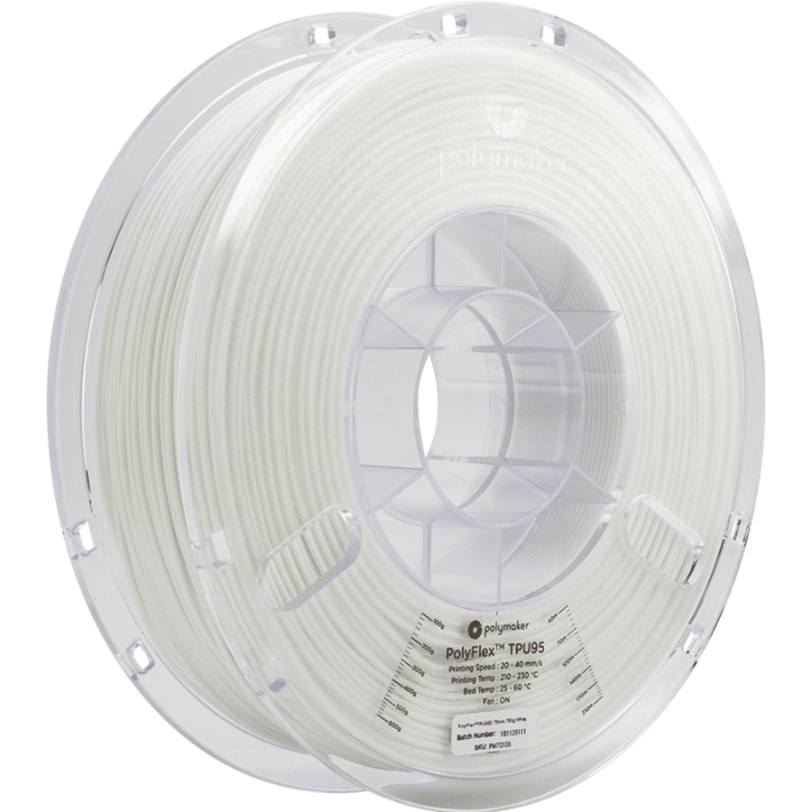 PolyFlex™ TPU95, White/wit, flexibel filament - 750 gram-1