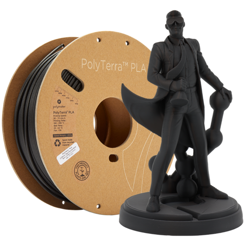  Polymaker PolyTerra™ PLA zwart, 1KG, Charcoal Black, 1.000 gram 3D filament 