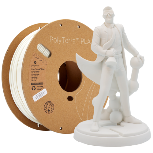  Polymaker PolyTerra™ PLA white, 1 KG, Cotton White, 1.000 gram 3D filament 