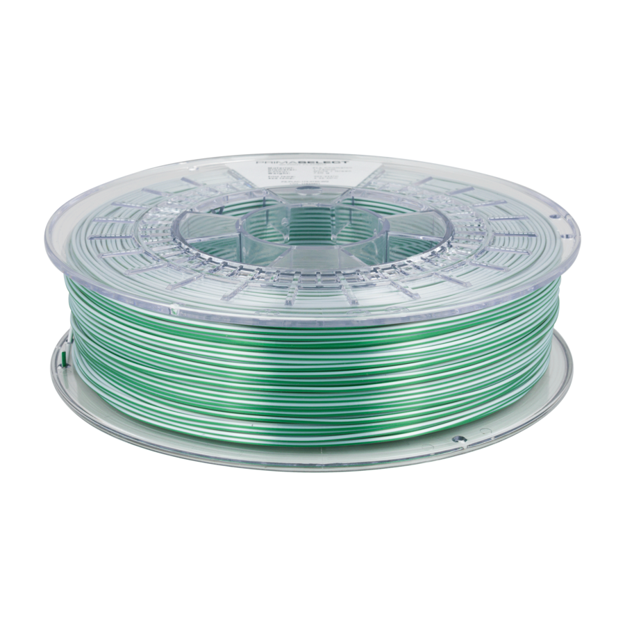 PLA DUO-colour - wit/groen,  750 gram glossy Chameleon filament-1