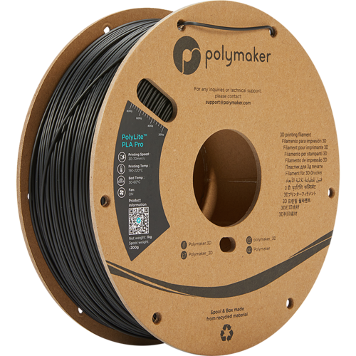  Polymaker PolyLite™ PLA PRO - zwart, 1 KG professional Jam Free 3D filament 