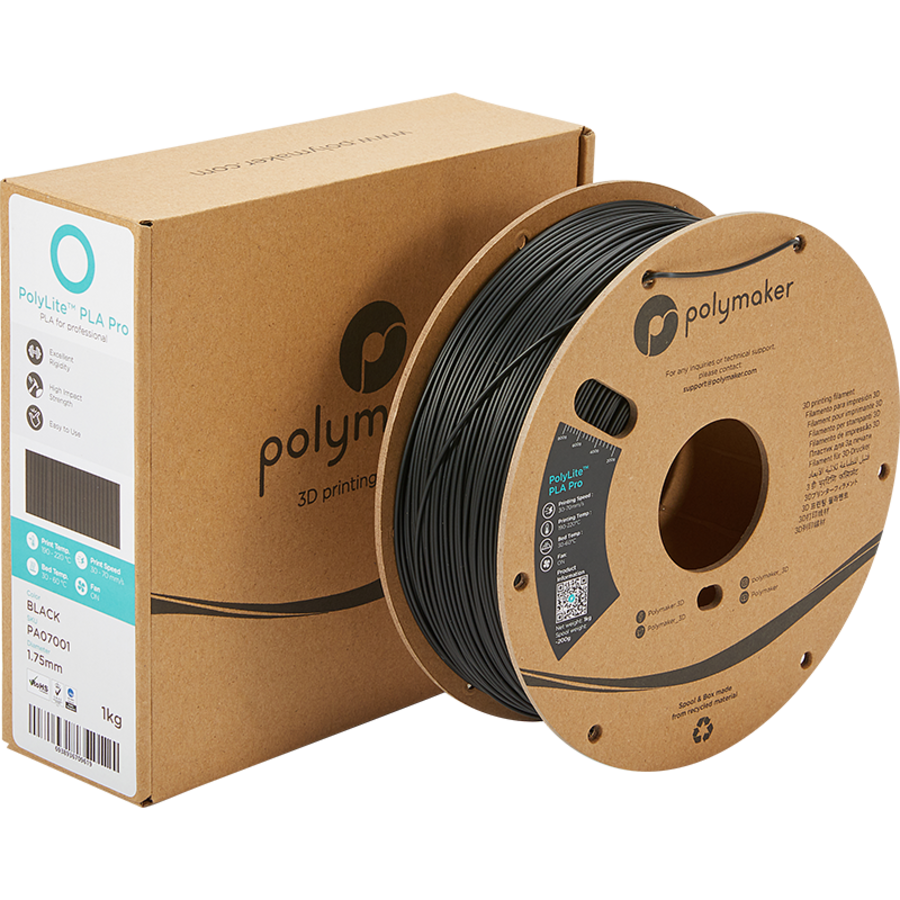 PolyLite™ PLA PRO - zwart, 1 KG professional Jam Free 3D filament-4