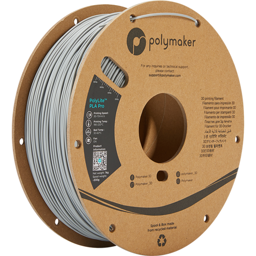  Polymaker PolyLite™ PLA PRO - grijs, 1 KG professional Jam Free 3D filament 