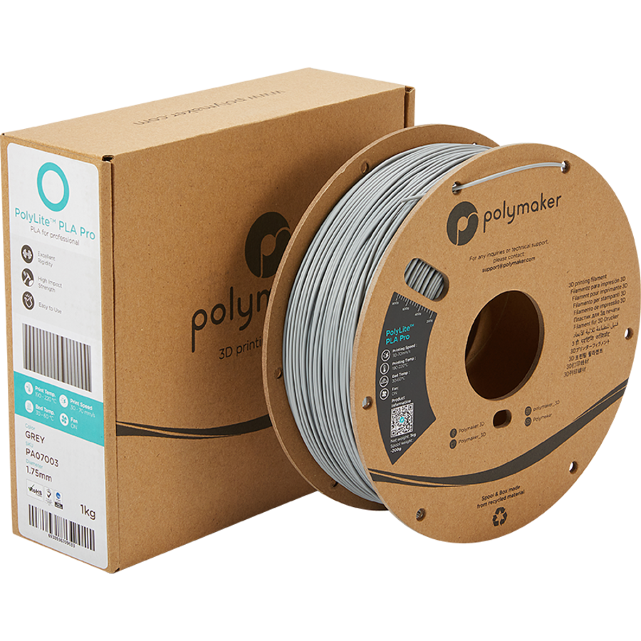 PolyLite™ PLA PRO - GREY, 1 KG professional Jam Free 3D filament-4