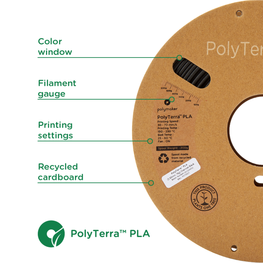 PolyTerra™ PLA Marmer Slate Grey, 1KG 3D filament-4