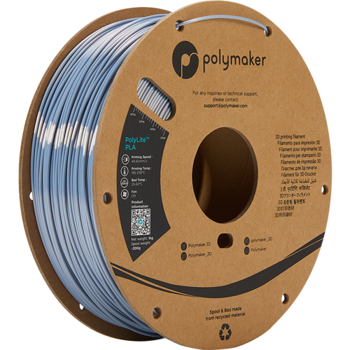  Polymaker PolyLite™ PLA SILK Silver, 1 KG Jam Free 3D filament 