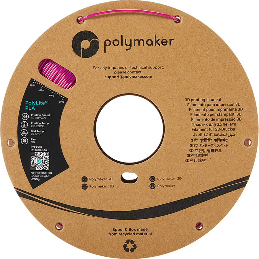 PolyLite™ PLA SILK Magenta, 1 KG Jam Free 3D filament-4