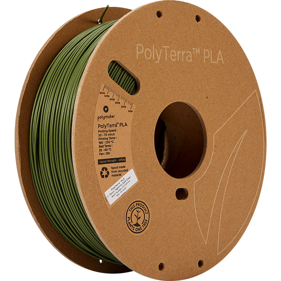 PolyTerra™ PLA Army Dark Green, 1KG 3D filament-1
