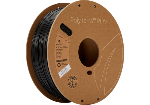  Polymaker PolyTerra™ PLA PLUS - ZWART, mat, verbeterd PLA, 1KG 3D filament 