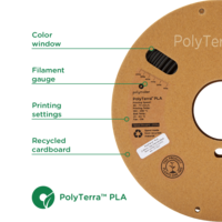 PolyTerra™ PLA PLUS - GREY, matte, enhanced PLA, 1KG 3D filament