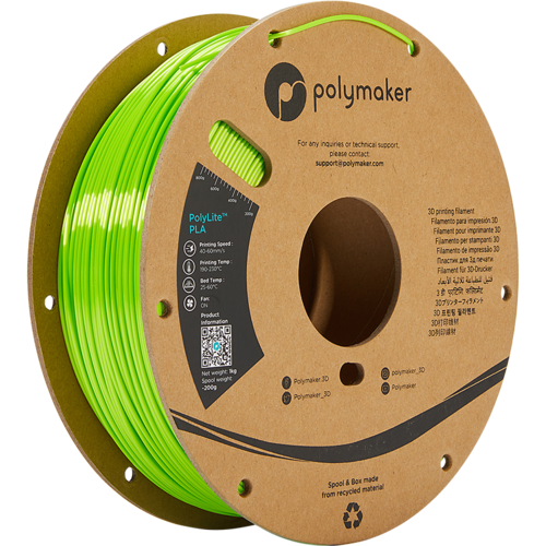  Polymaker PolyLite™ PLA SILK Lime, 1 KG Jam Free 3D filament 