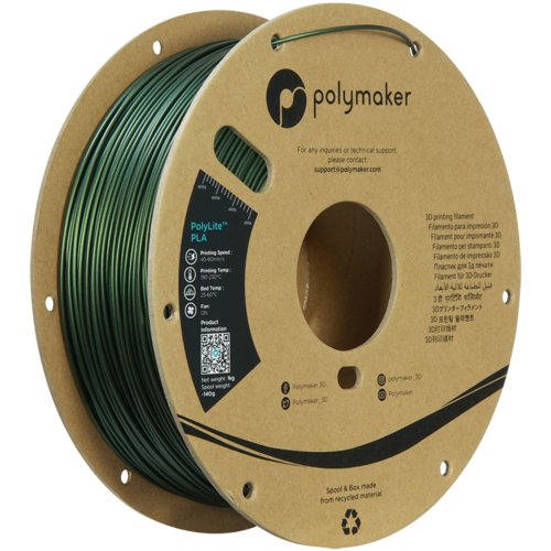  Polymaker PolyLite™ PLA SPARKLE Dark Green, 1 KG Jam Free 3D filament 