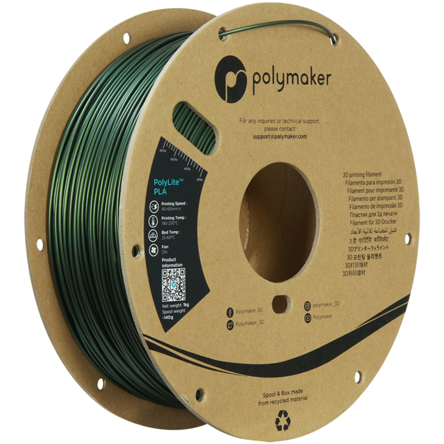 PolyLite™ PLA SPARKLE Donker Groen, 1 KG Jam Free 3D filament-1