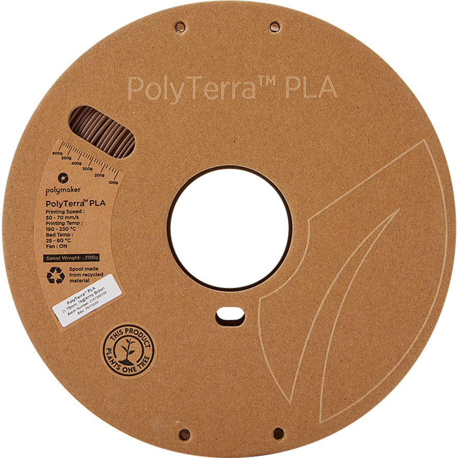 PolyTerra™ PLA Army Brown/bruin, 1KG 3D filament-5