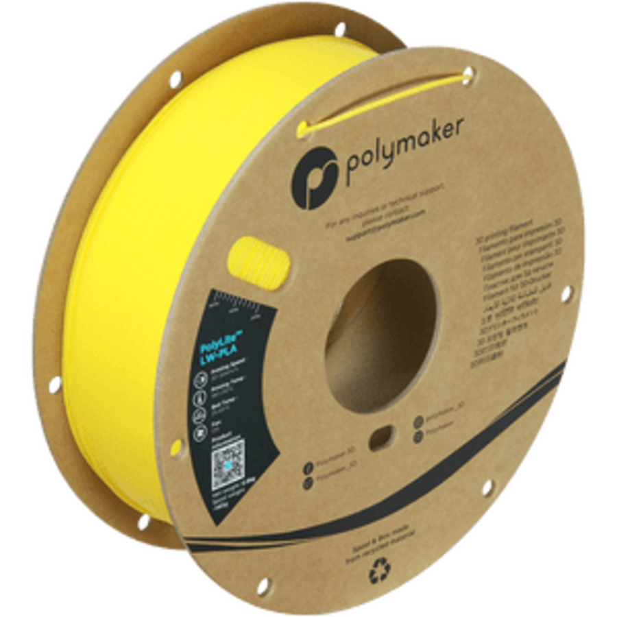 PolyLite™ LW-PLA FEL GEEL, 800 gram schuimend 3D filament-1