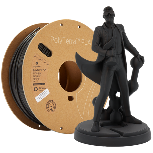  Polymaker PolyTerra™ 3KG PLA black, Charcoal Black, 3.000 grams 3D filament 