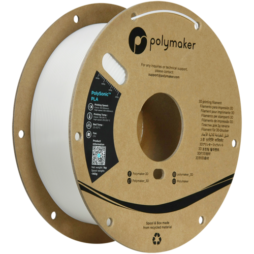  Polymaker PolySonic™ High Speed PLA White, 1KG 3D filament 