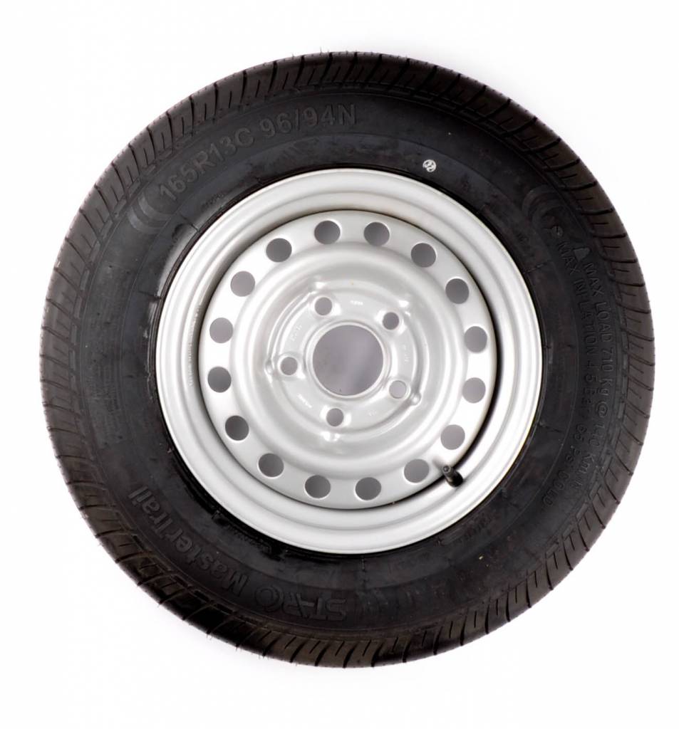 Compleet wiel 165R13C band + velg - mercedes steek 5x112 - draagvermogen 710 kg - 67 mm naafdiameter
