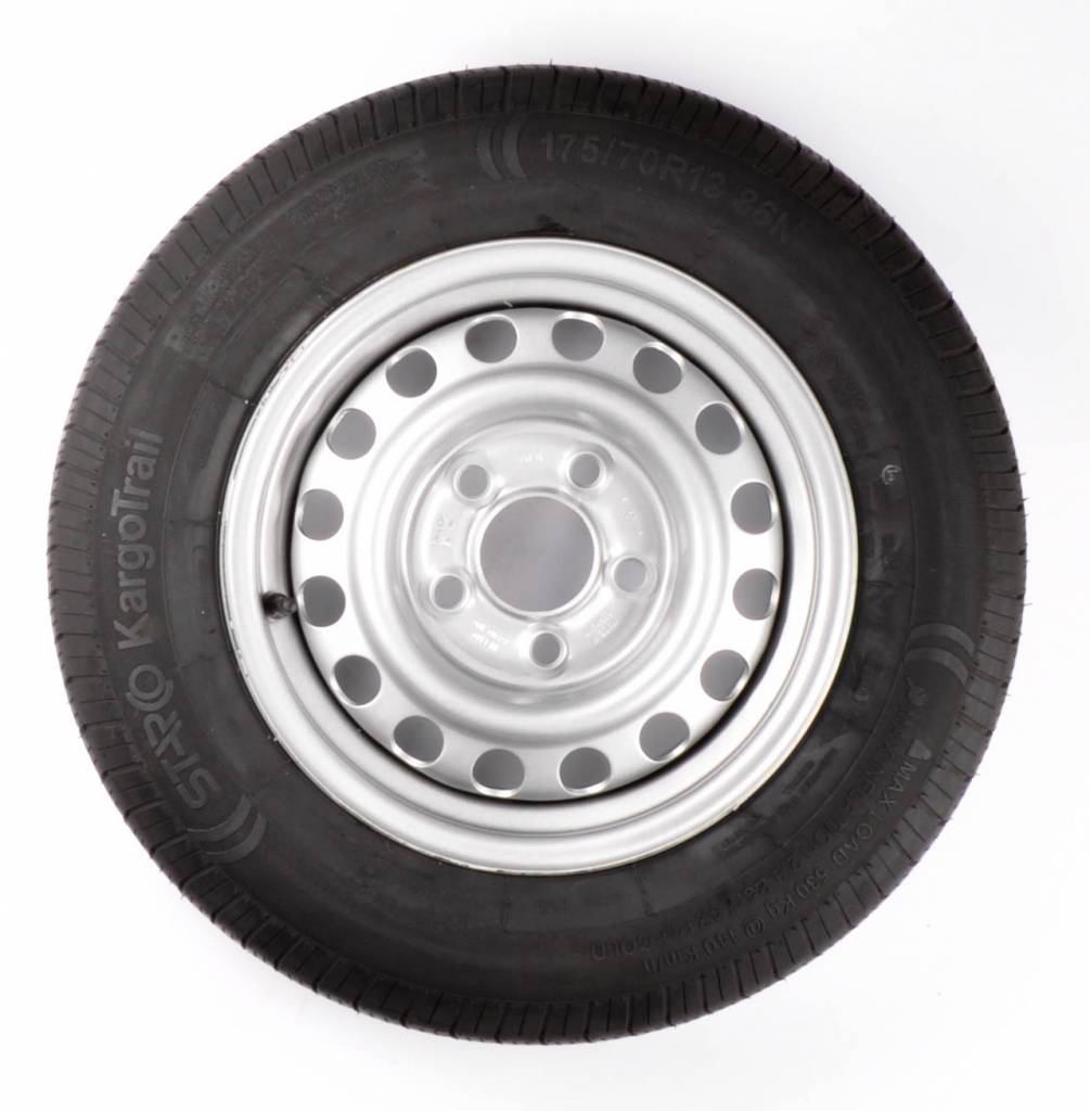 Compleet wiel 175/70R13 band + velg - mercedes steek 5x112 - draagvermogen 530 kg - 67 mm naafdiameter