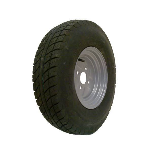 Compleet wiel - 5.20-10 band + velg - franse steek: 4x115 - draagvermogen 280 kg - 4PR - naafdiameter 85 mm