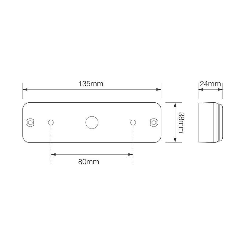 Achterlicht LED 135x38x24 mm - 3 functies LED